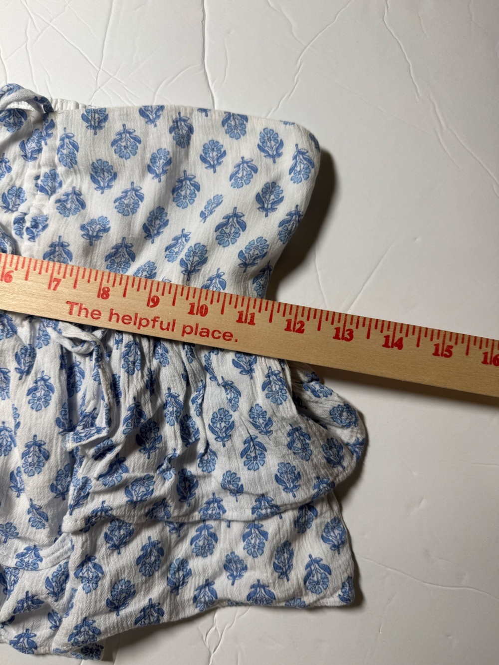 Hollister Tied Tiered Halter Babydoll Top Floral Blue and White Smock Size XXS - Picture 5 of 7